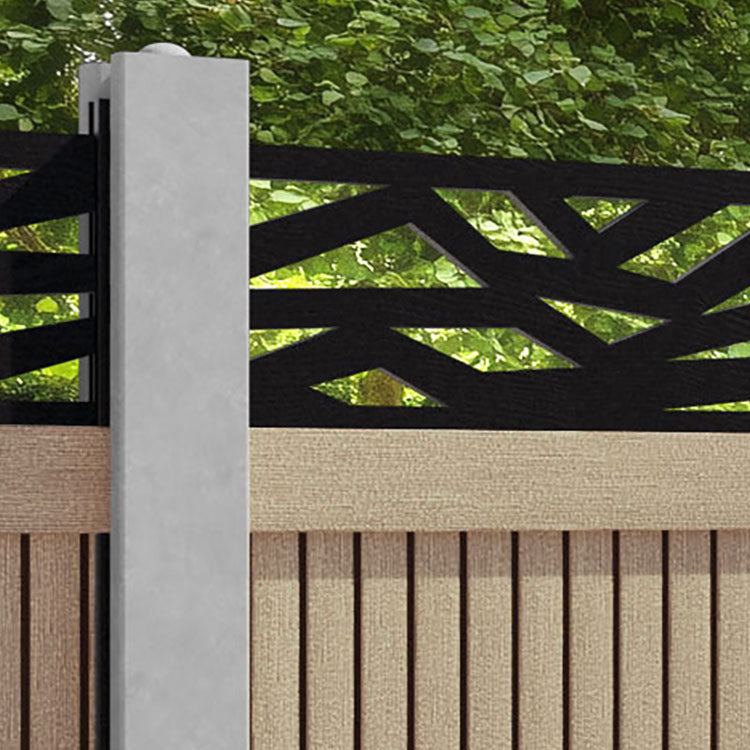 Virtis Zenith Fence Panel - Light Oak - for existing concrete posts