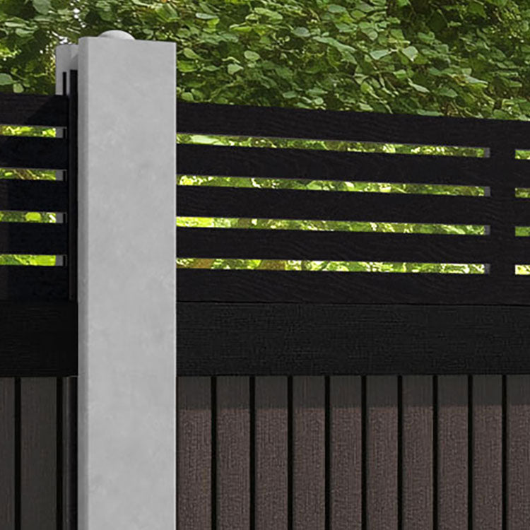 Virtis Aspen Fence Panel - Mid Brown - for existing concrete posts