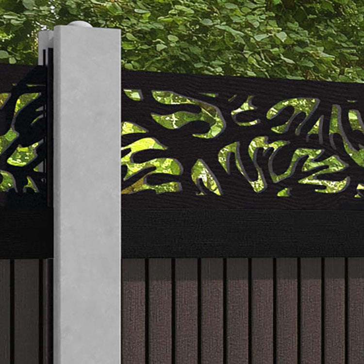 Virtis Botanic Fence Panel - Mid Brown - for existing concrete posts
