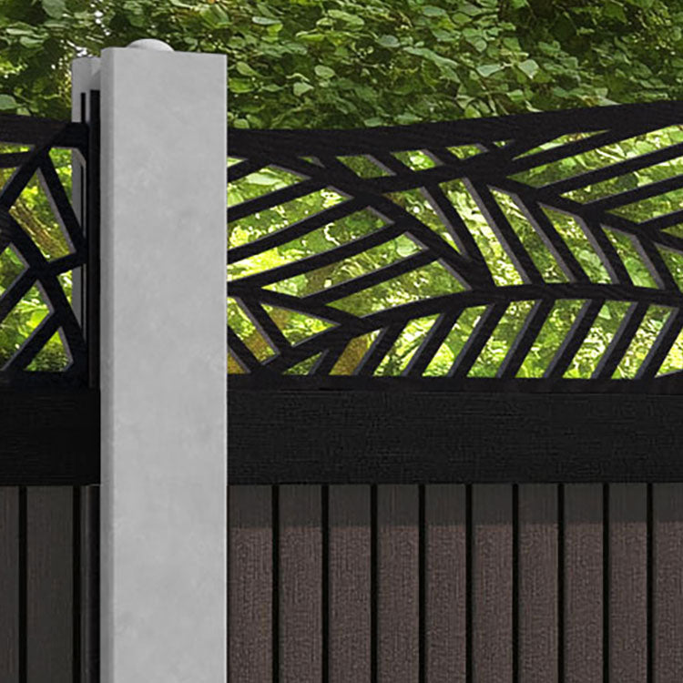 Virtis Habitat Curved Top Fence Panel - Mid Brown - for existing concrete posts