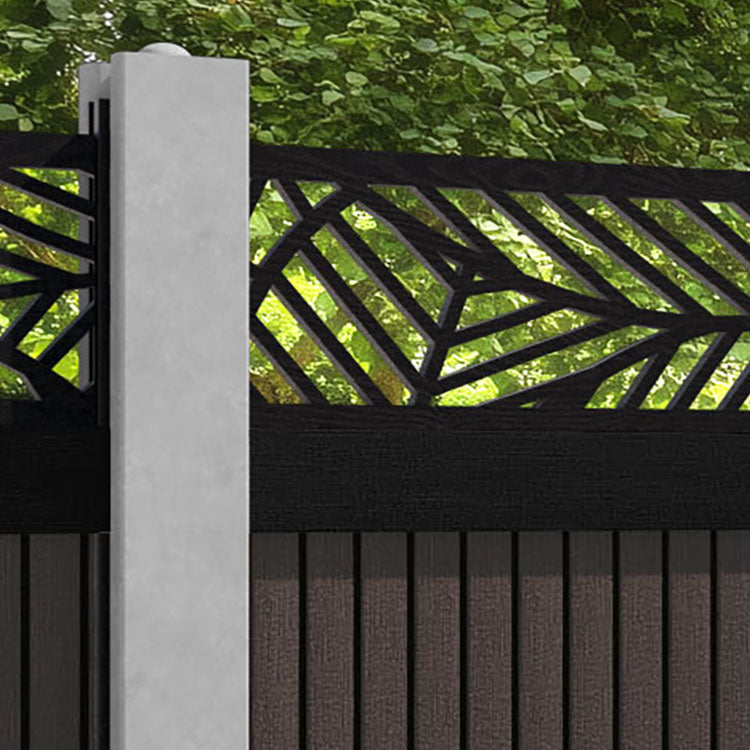 Virtis Habitat Fence Panel - Mid Brown - for existing concrete posts