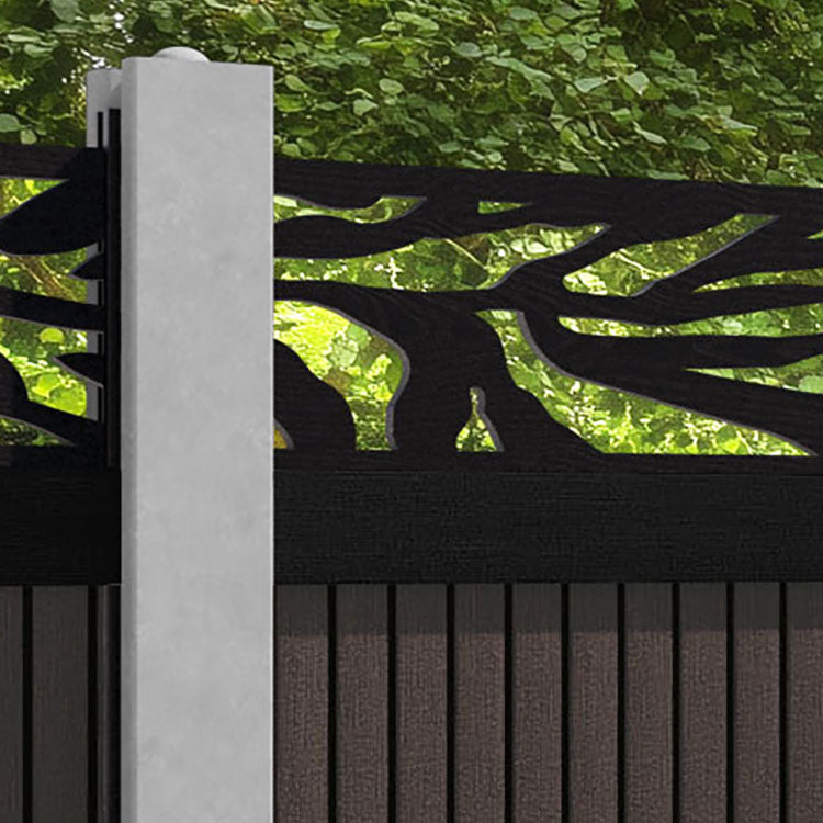 Virtis Malawi Fence Panel - Mid Brown - for existing concrete posts