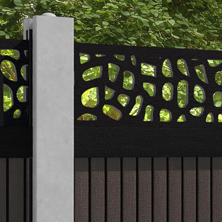 Virtis Pebble Fence Panel - Mid Brown - for existing concrete posts