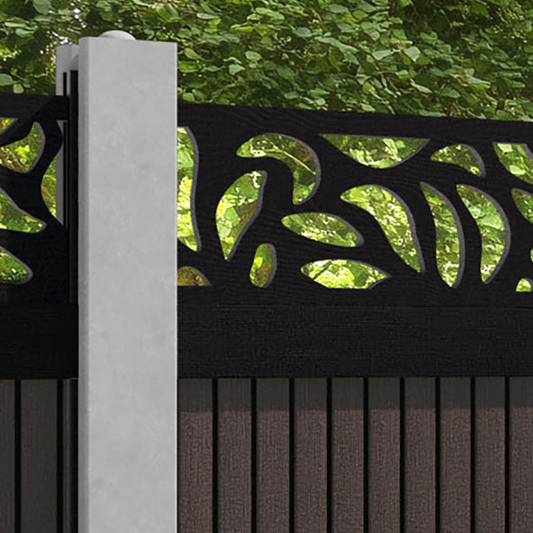 Virtis Plume Fence Panel - Mid Brown - for existing concrete posts