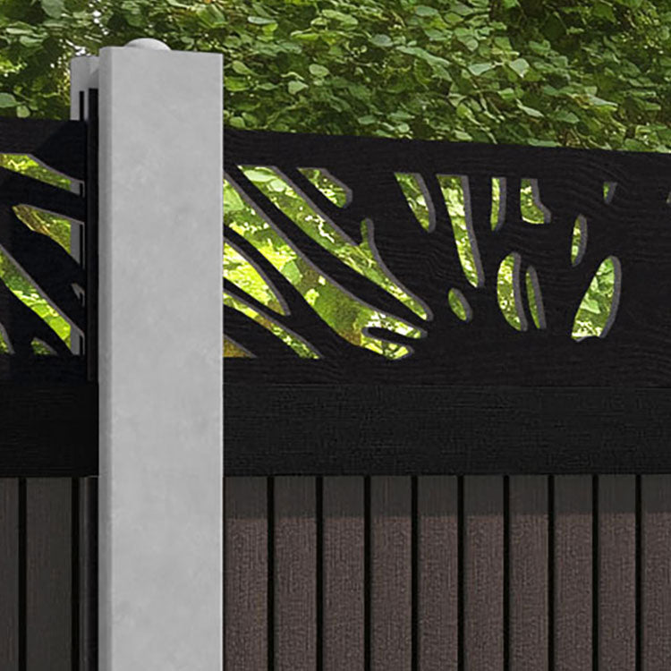 Virtis Poppy Fence Panel - Mid Brown - for existing concrete posts