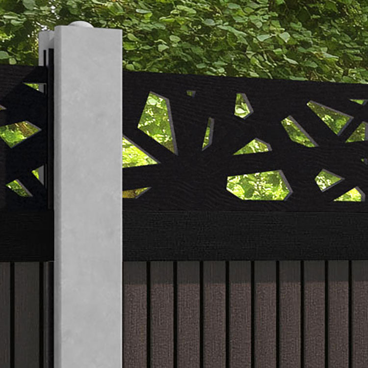 Virtis Prism Fence Panel - Mid Brown - for existing concrete posts