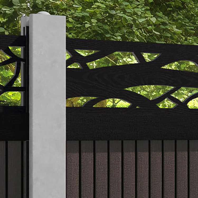 Virtis Twilight Fence Panel - Mid Brown - for existing concrete posts