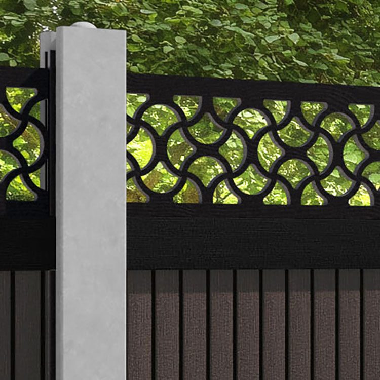 Virtis Vida Fence Panel - Mid Brown - for existing concrete posts