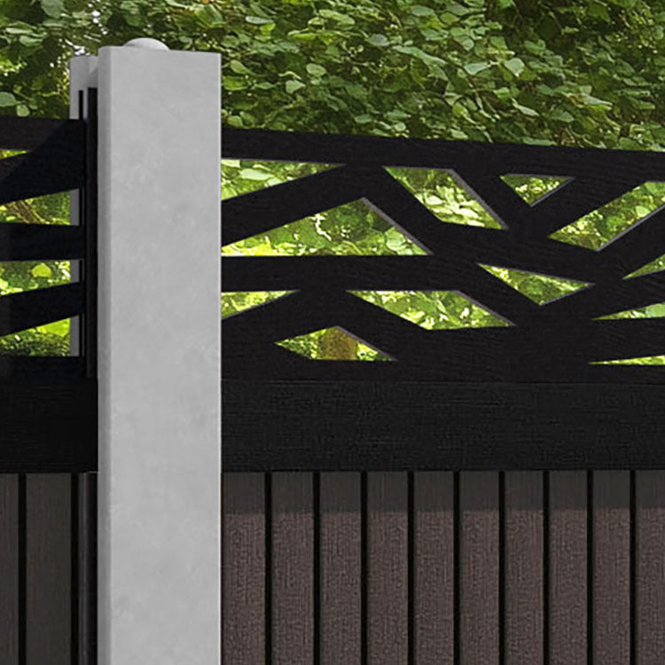 Virtis Zenith Fence Panel - Mid Brown - for existing concrete posts