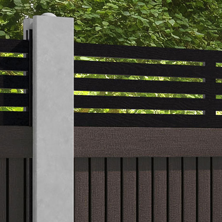 Virtis Aspen Fence Panel - Mid Brown - for existing concrete posts
