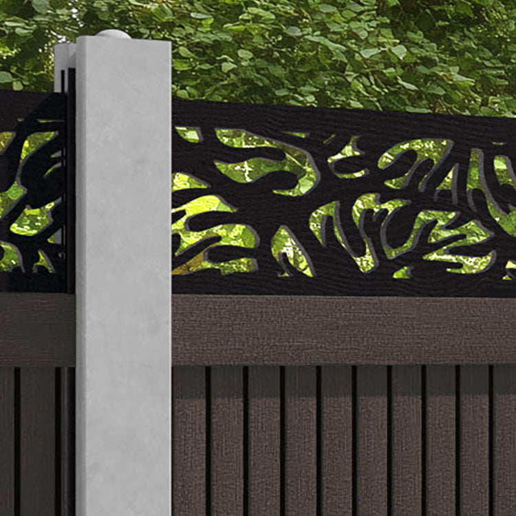 Virtis Botanic Fence Panel - Mid Brown - for existing concrete posts