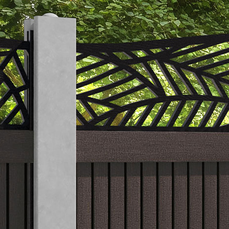 Virtis Habitat Curved Top Fence Panel - Mid Brown - for existing concrete posts