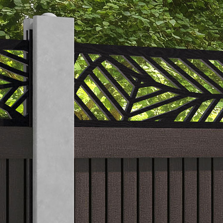 Virtis Habitat Fence Panel - Mid Brown - for existing concrete posts