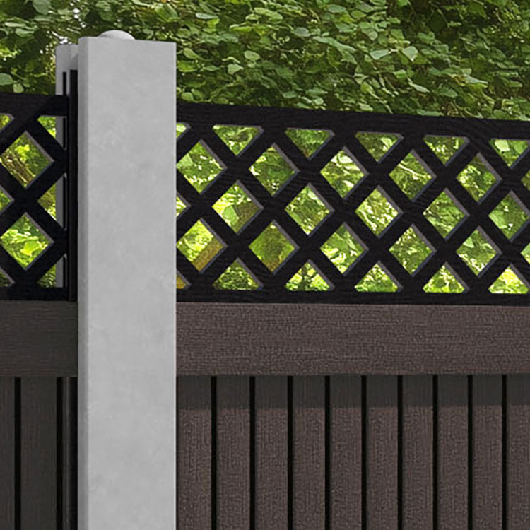 Virtis Hive Fence Panel - Mid Brown - for existing concrete posts
