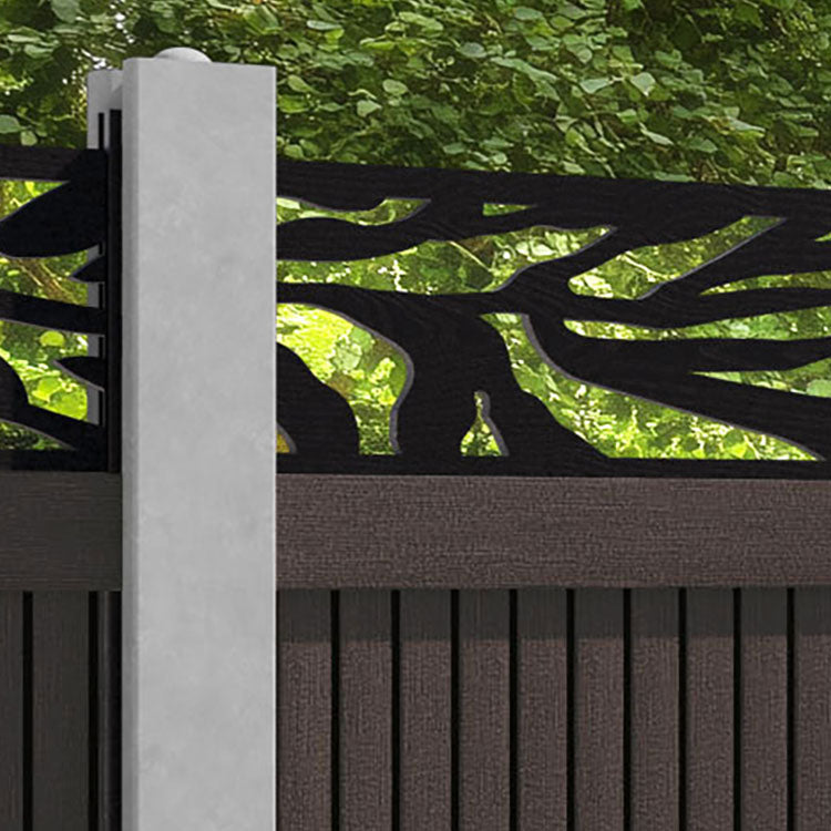 Virtis Malawi Fence Panel - Mid Brown - for existing concrete posts