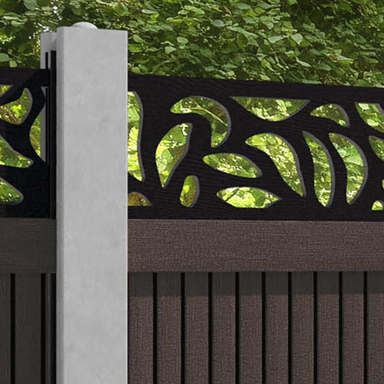 Virtis Plume Fence Panel - Mid Brown - for existing concrete posts