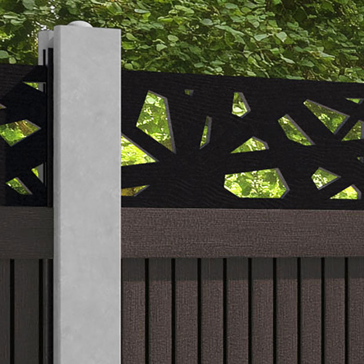 Virtis Prism Fence Panel - Mid Brown - for existing concrete posts