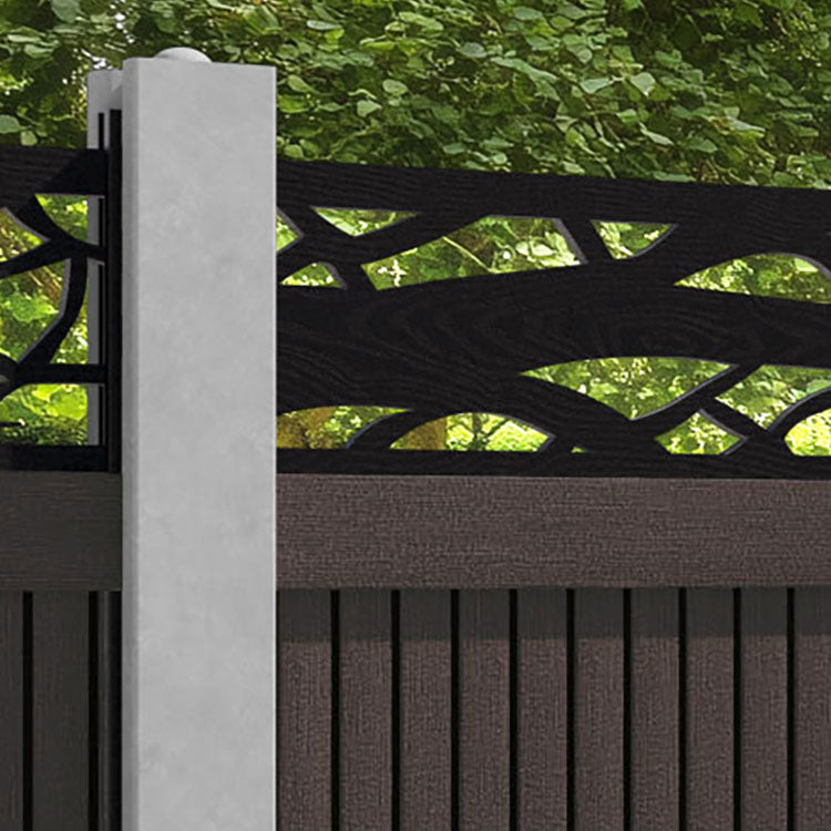 Virtis Twilight Fence Panel - Mid Brown - for existing concrete posts