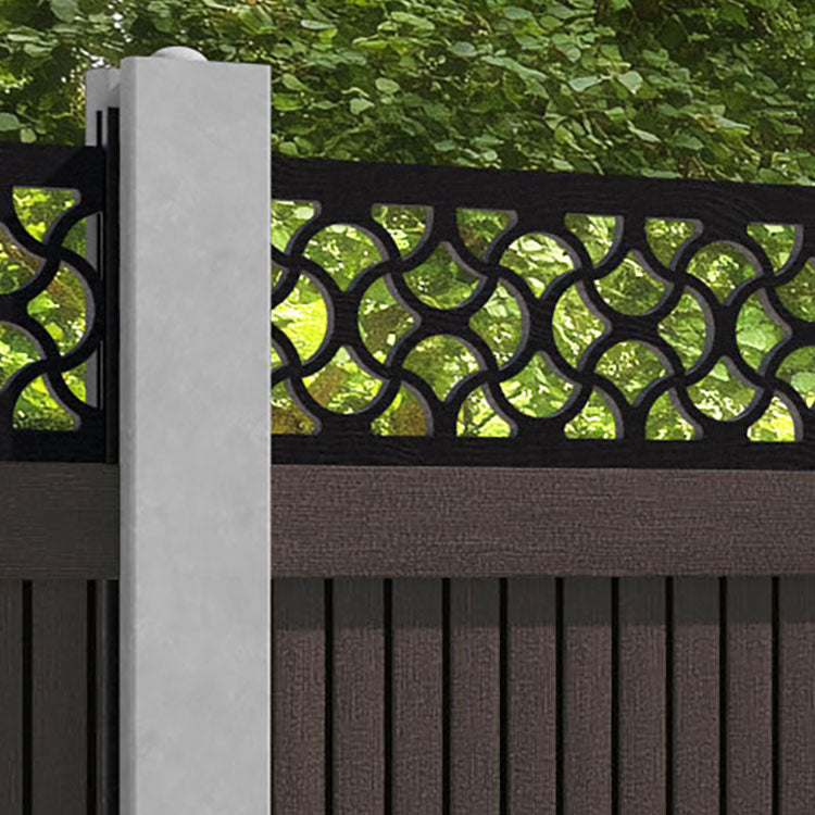 Virtis Vida Fence Panel - Mid Brown - for existing concrete posts