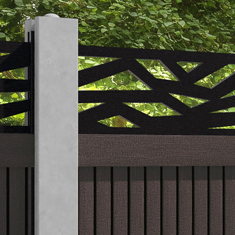 Virtis Zenith Fence Panel - Mid Brown - for existing concrete posts