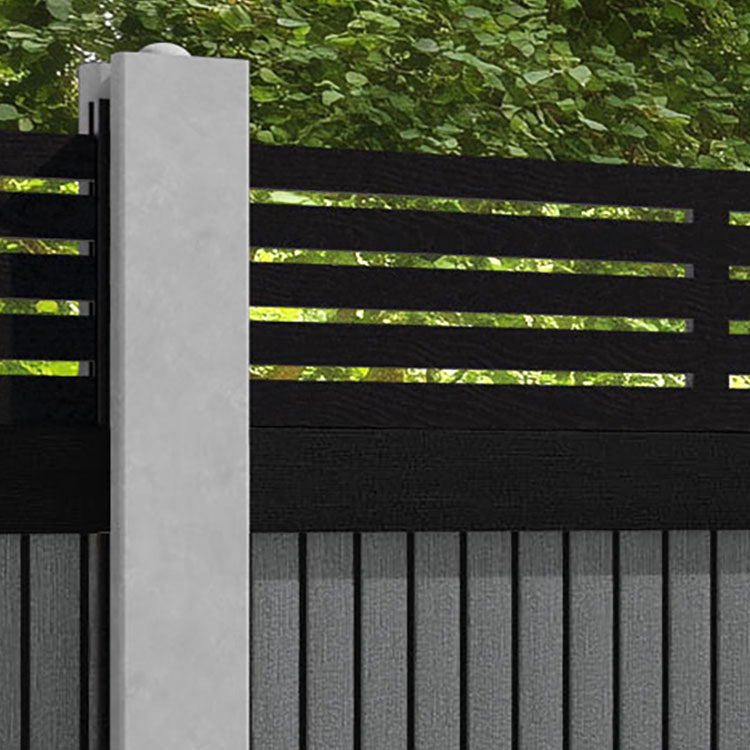 Virtis Aspen Fence Panel - Mid Grey - for existing concrete posts
