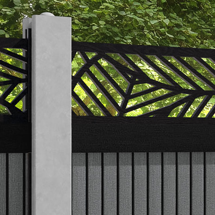 Virtis Habitat Fence Panel - Mid Grey - for existing concrete posts