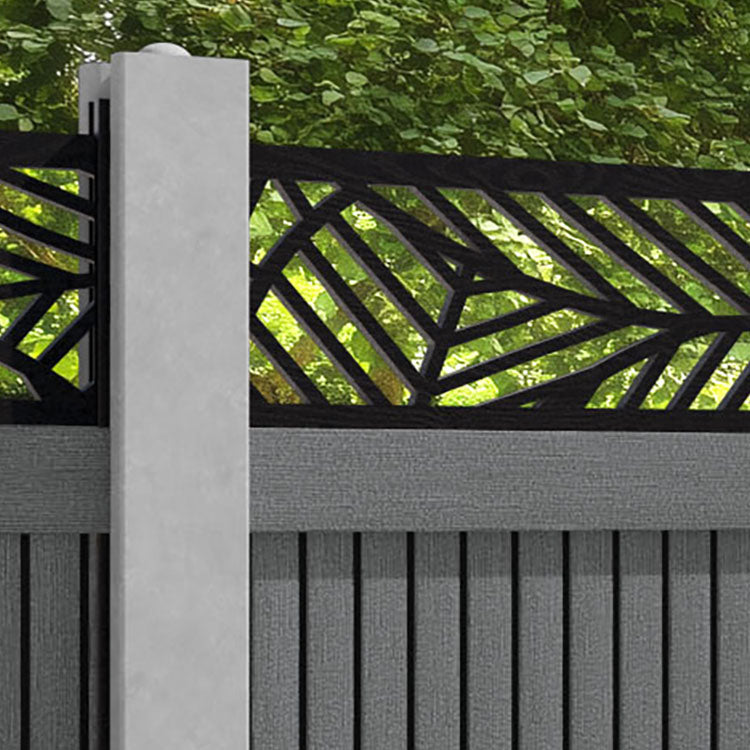 Virtis Habitat Fence Panel - Mid Grey - for existing concrete posts