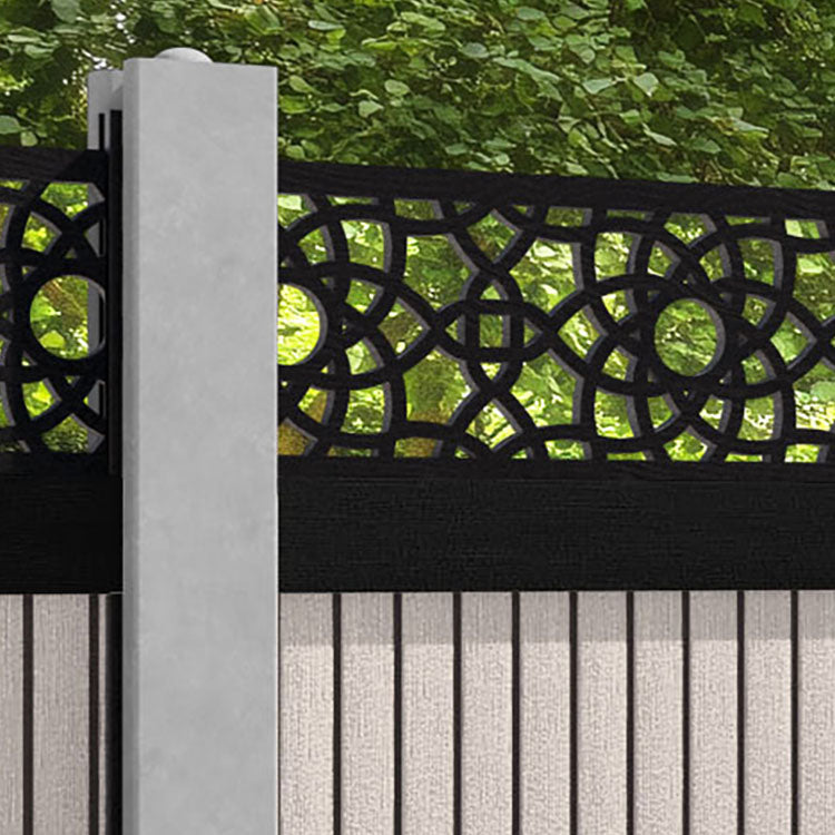 Virtis Ambar Fence Panel - Mid Stone - for existing concrete posts