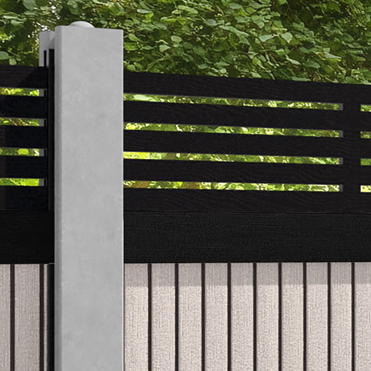 Virtis Aspen Fence Panel - Mid Stone - for existing concrete posts