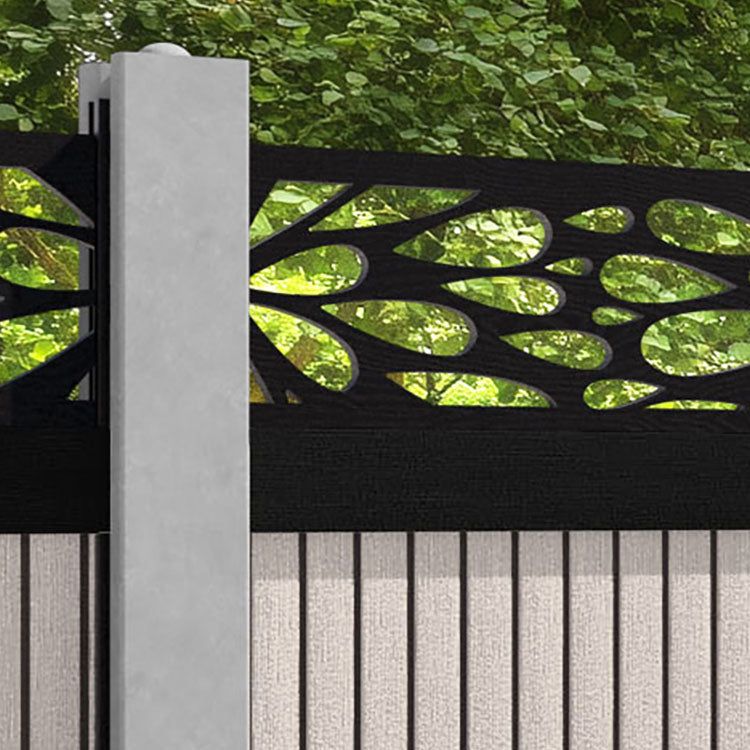 Virtis Blossom Fence Panel - Mid Stone - for existing concrete posts