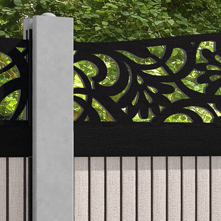 Virtis Heritage Curved Top Fence Panel - Mid Stone - for existing concrete posts