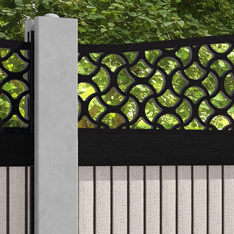 Virtis Vida Curved Top Fence Panel - Mid Stone - for existing concrete posts