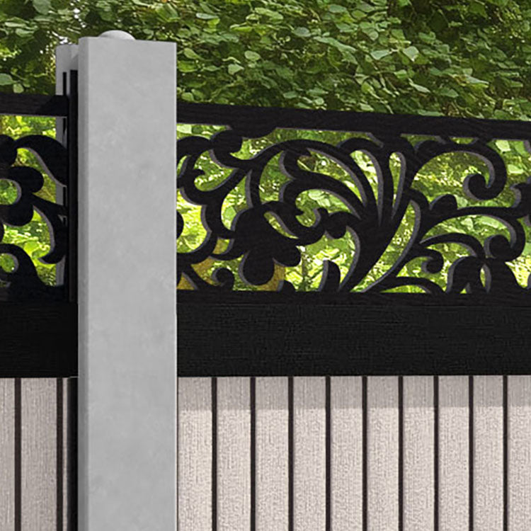 Virtis Eden Fence Panel - Mid Stone - for existing concrete posts