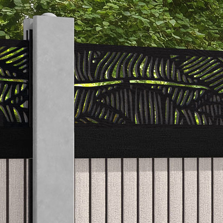 Virtis Feather Fence Panel - Mid Stone - for existing concrete posts