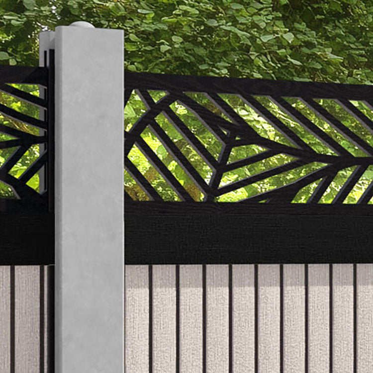 Virtis Habitat Fence Panel - Mid Stone - for existing concrete posts