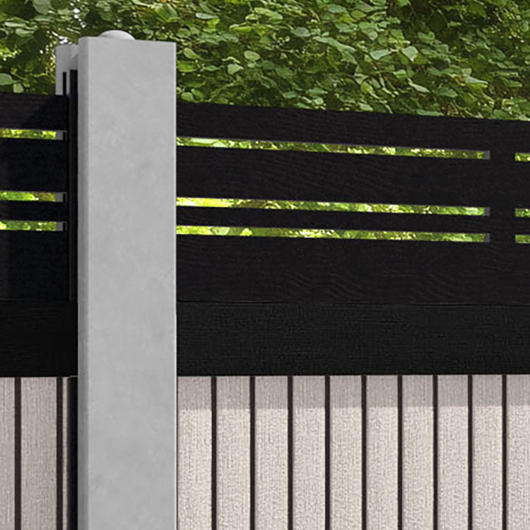 Virtis Linea Fence Panel - Mid Stone - for existing concrete posts
