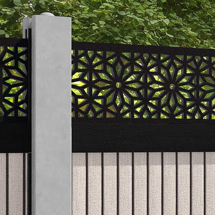 Virtis Narwa Fence Panel - Mid Stone - for existing concrete posts