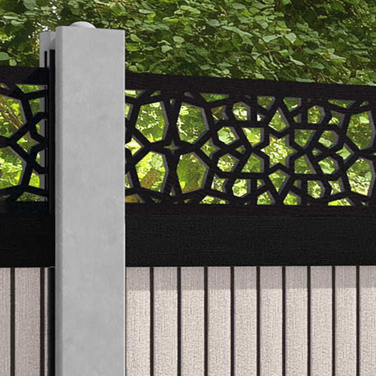 Virtis Nazira Fence Panel - Mid Stone - for existing concrete posts