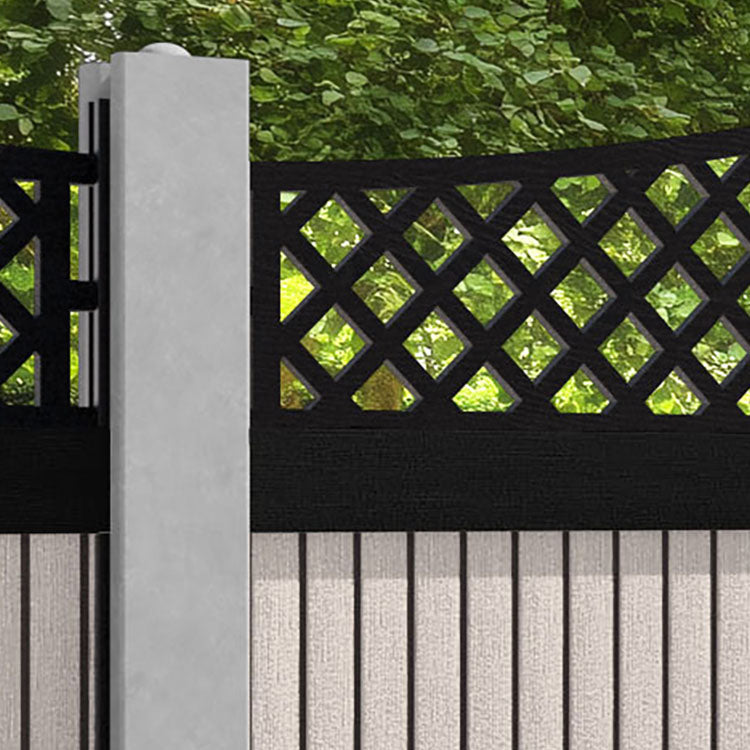 Virtis Oxford Curved Top Fence Panel - Mid Stone - for existing concrete posts
