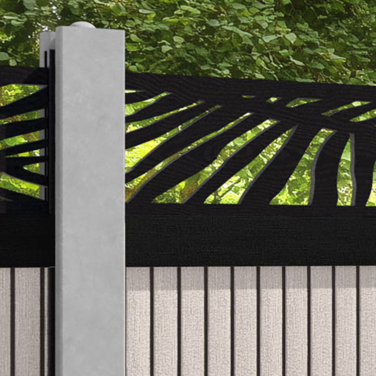Virtis Palm Fence Panel - Mid Stone - for existing concrete posts
