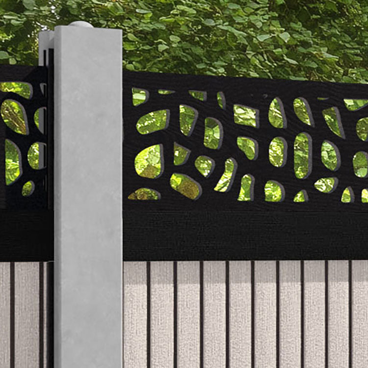 Virtis Pebble Fence Panel - Mid Stone - for existing concrete posts