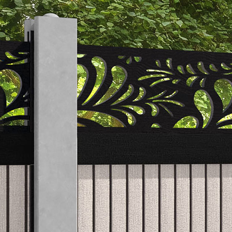 Virtis Petal Fence Panel - Mid Stone - for existing concrete posts