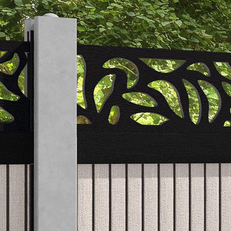 Virtis Plume Fence Panel - Mid Stone - for existing concrete posts