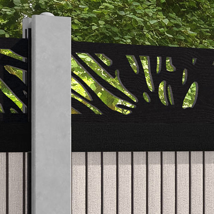 Virtis Poppy Fence Panel - Mid Stone - for existing concrete posts