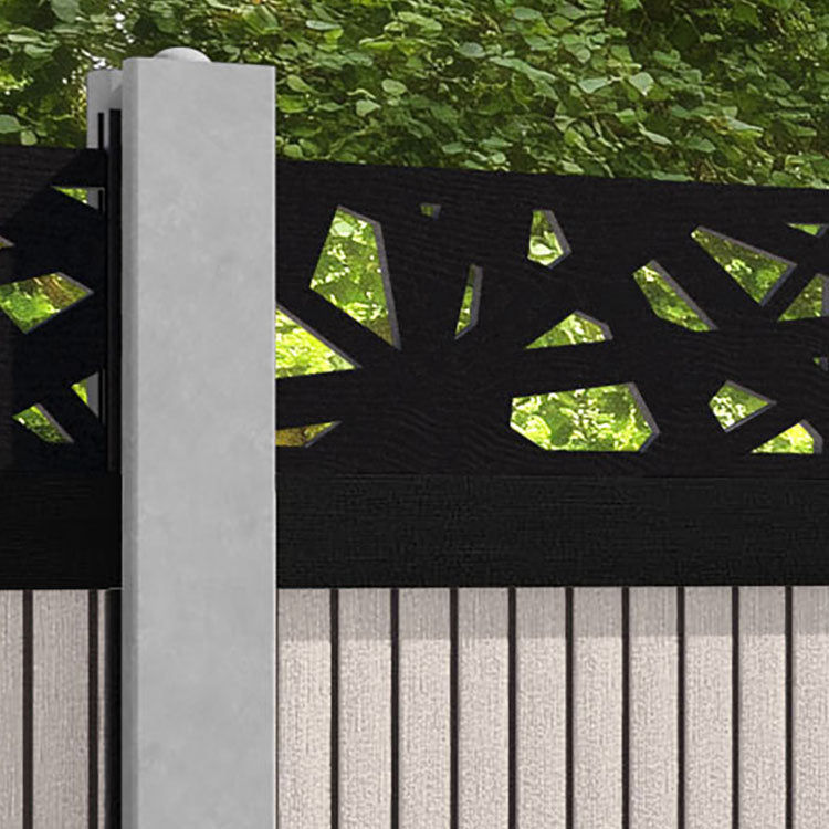 Virtis Prism Fence Panel - Mid Stone - for existing concrete posts