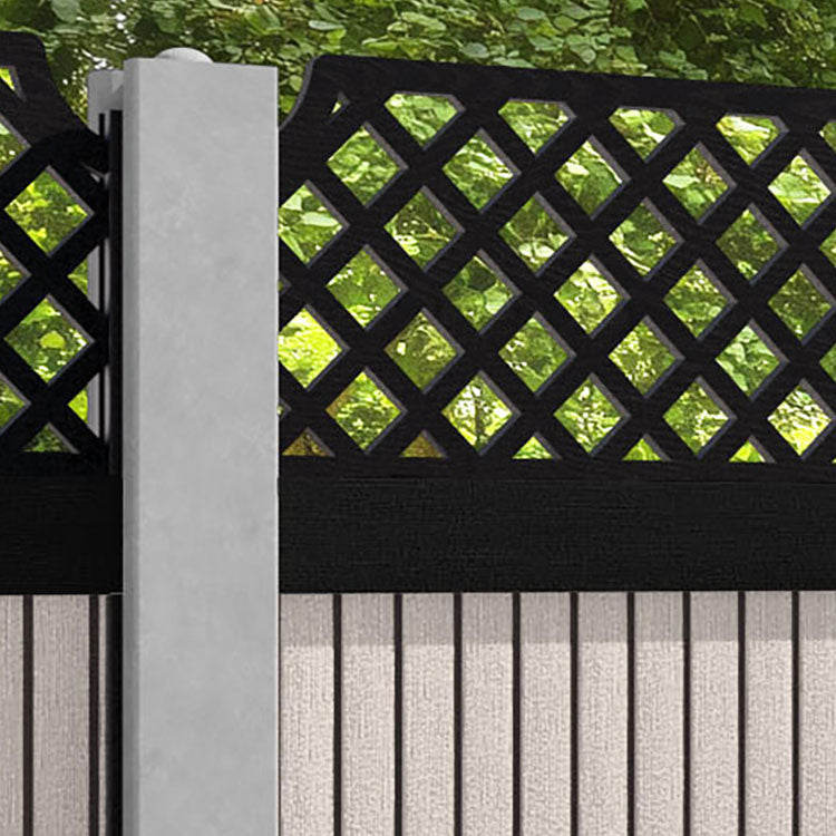 Virtis Regal Hive Fence Panel - Mid Stone - for existing concrete posts