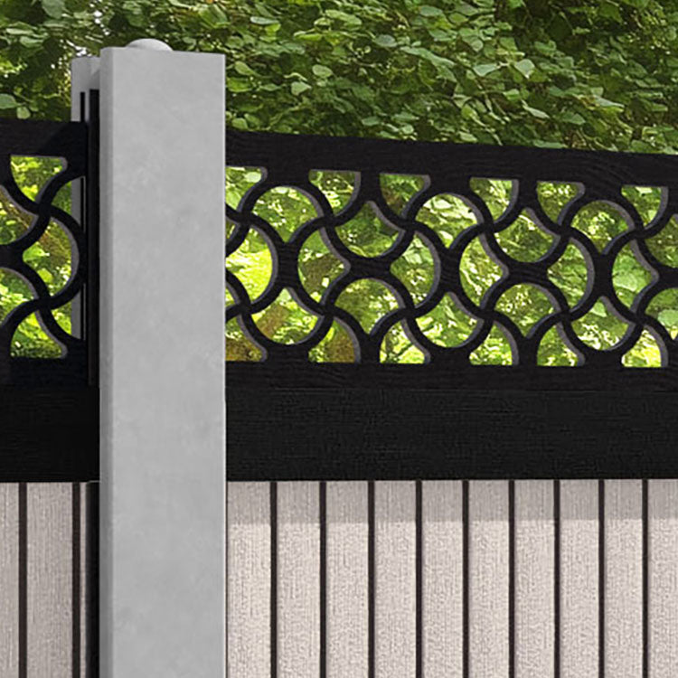 Virtis Vida Fence Panel - Mid Stone - for existing concrete posts