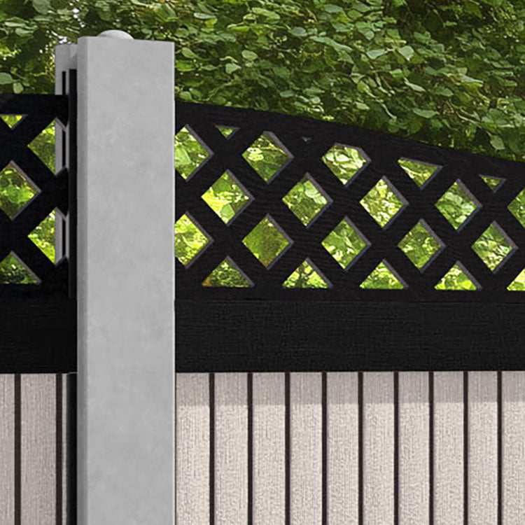 Virtis Low Wave Fence Panel - Mid Stone - for existing concrete posts