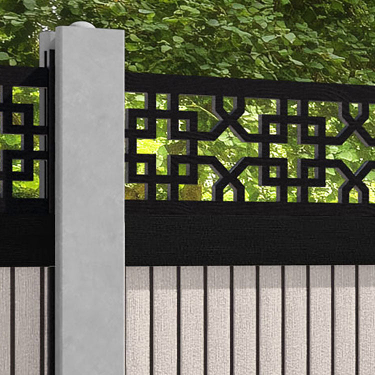 Virtis Zaria Fence Panel - Mid Stone - for existing concrete posts