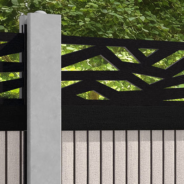 Virtis Zenith Fence Panel - Mid Stone - for existing concrete posts